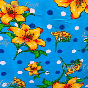Lilly Craft Lillies on Colorful Fabrics Poly Cotton, 58"/60" Inches Wide – Sold By The Yard