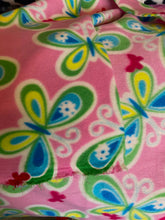 Lilly Craft Butterflies on Pink Fleece Print Fabric is 58”/60” Wide and Sold by the Yard