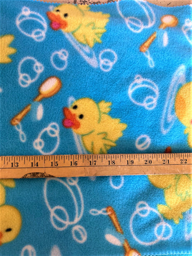 Lilly Craft Ducks Print on Turquoise Fleece Fabric 58”/60” Sold by the Yard