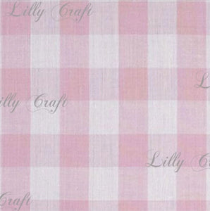Gingham Checkered Poly Cotton 1 Inch Pink Fabric - Sold By The Yard - 57" / 58"