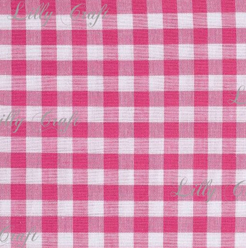 Gingham Checkered Poly Cotton 1/4 Inch Fuchsia Fabric - Sold By The Yard - 57