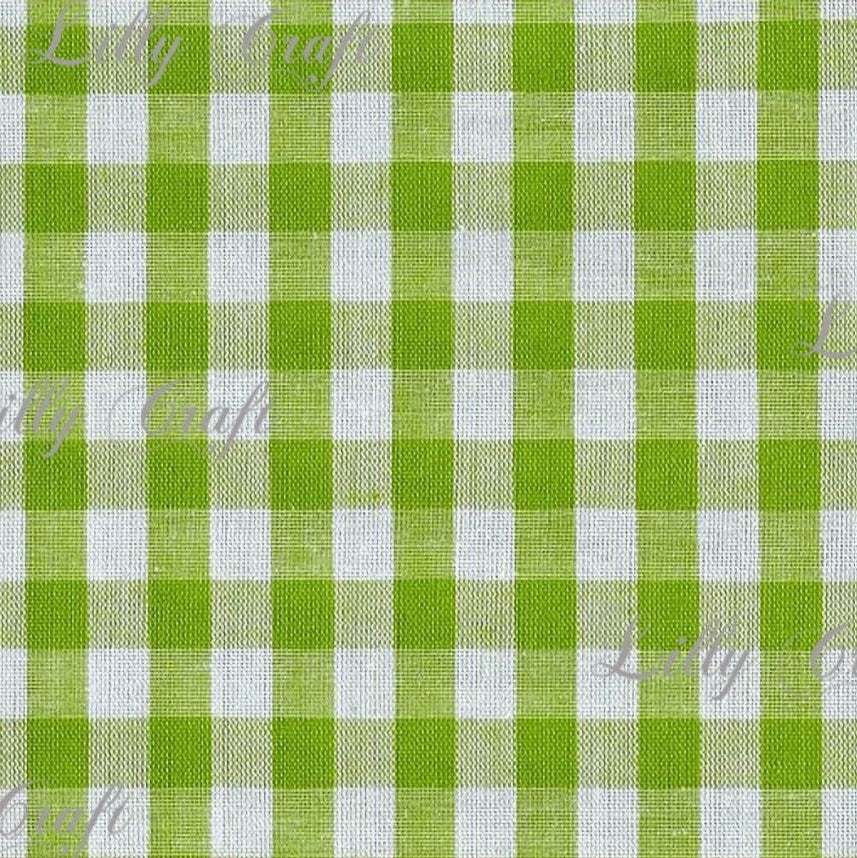 Gingham Checkered Poly Cotton 1/4 Inch Lime Green Fabric - Sold By The Yard - 57 58 (Copy)