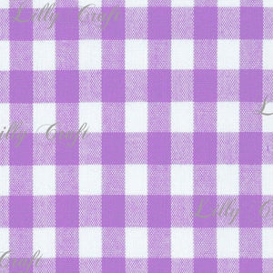 Gingham Checkered Poly Poplin 1 Inch Lavender Fabric - Sold By The Yard - 57" / 58"