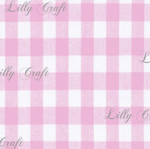 Gingham Checkered Poly Poplin 1 Inch Pink Fabric - Sold By The Yard - 57" / 58"