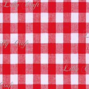 Gingham Checkered Poly Poplin 1 Inch Red Fabric - Sold By The Yard - 57" / 58"