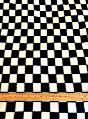 Lilly Craft Black and White Checkered Fleece Fabric 58-60