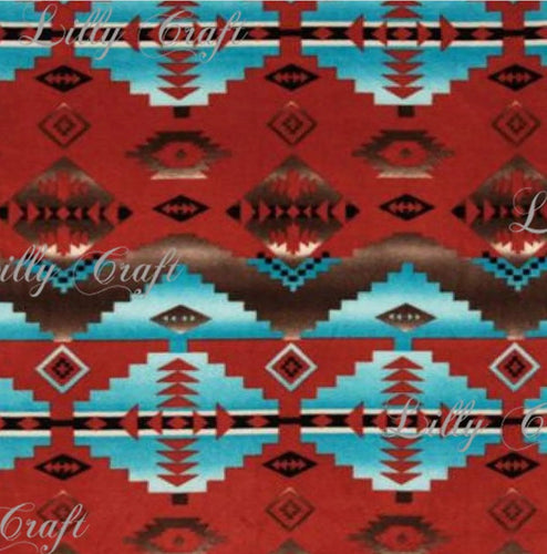 Lilly Craft Cody Copper Tribal Print Fleece Anti-Pill FABRIC 58-60