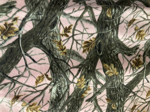 Lilly Craft Grey Twigs Camouflage FLEECE Fabric 100% Polyester - Sold By The Yard - 58" / 60"
