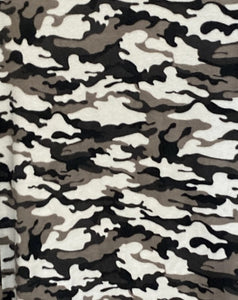 Lilly Craft Grey and Black Camouflage FLEECE Fabric 100% Polyester - 58 60 Wide and Sold by the Yard