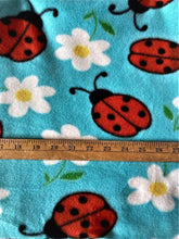 Lilly Craft Lady Bugs on Turquoise Fleece Print Fabric 58-60" Wide Sold by the Yard