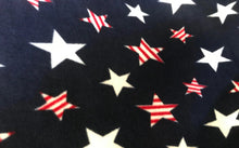 Lilly Craft Patriotic Multi-Color Stars on Navy Fleece Fabric Is 58” / 60” Wide and Sold by the Yard