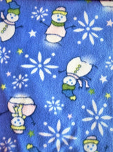Lilly Craft Snowman on Blue Fleece Print Fabric 58"/60" Wide and Sold by the Yard