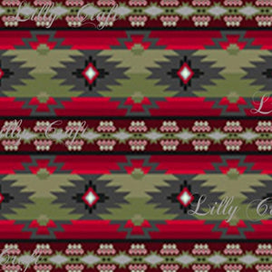 Lilly Craft Sun Valley Olive Tribal Print Fleece Anti-Pill FABRIC 58-60" Wide Sold by the Yard