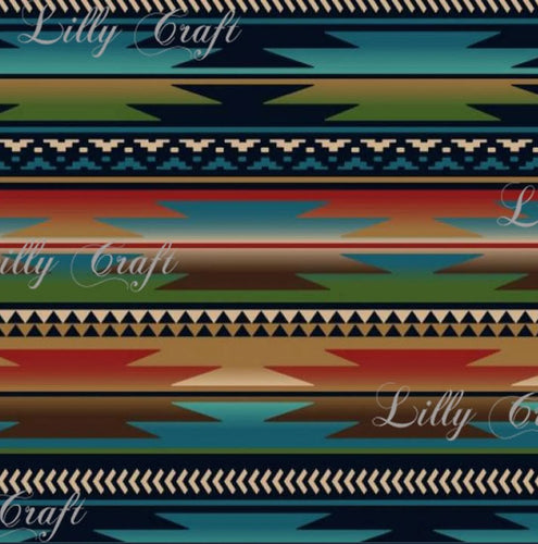 Lilly Craft Sunset Stripes Tribal Print Fleece Anti-Pill FABRIC 58-60