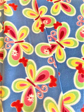 Lilly Craft Butterflies on Blue Fleece Print Fabric is 58-60" Wide and Sold by the Yard