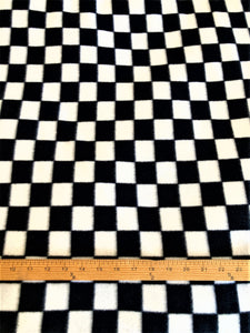 Lilly Craft Black and White Checkered Fleece Fabric 58-60" Wide Sold by the Yard