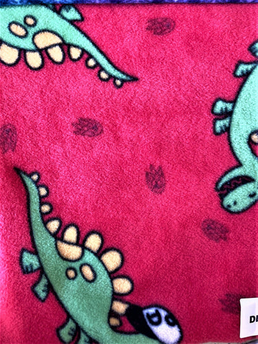Lilly Craft Dinosaurs on Red Fleece Anti-Pill FABRIC 58-60