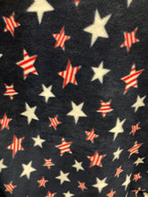 Lilly Craft Patriotic Multi-Color Stars on Navy Fleece Fabric Is 58” / 60” Wide and Sold by the Yard