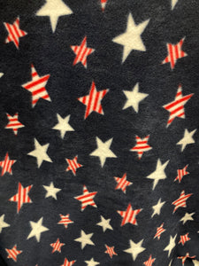 Lilly Craft Patriotic Multi-Color Stars on Navy Fleece Fabric Is 58” / 60” Wide and Sold by the Yard
