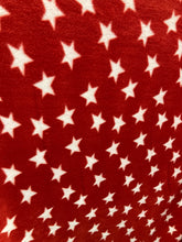 Lilly Craft Patriotic White Stars on Red Fleece Fabric 58” / 60” Wide and Sold by the Yard