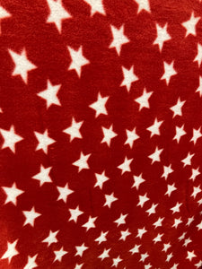 Lilly Craft Patriotic White Stars on Red Fleece Fabric 58” / 60” Wide and Sold by the Yard