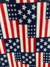 Lilly Craft Patriotic Stars and Stripes on Navy Fleece Fabric Is 58” / 60” Wide and Sold by the Yard