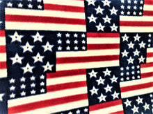 Lilly Craft Patriotic Stars and Stripes on Navy Fleece Fabric Is 58” / 60” Wide and Sold by the Yard