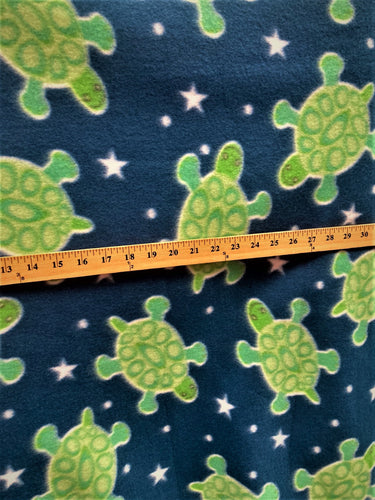 Lilly Craft Turtles on Navy Print Fleece Fabric - Sold by The Yard - 58