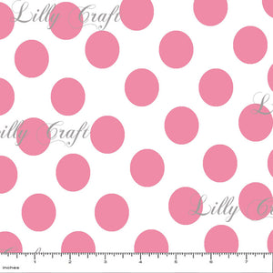 Polka Dots 1" Poly Cotton Fabric - Sold By The Yard - 58" / 60"