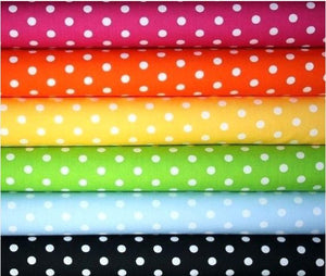 Polka Dots 1/4" Poly Cotton Fabric - Sold By The Yard - 58" / 60"