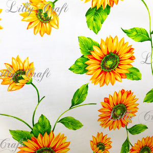 Sunflowers Poly Cotton, 58"/60" Inches Wide – Sold By The Yard