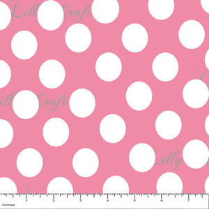 Polka Dots 1" Poly Cotton Fabric - Sold By The Yard - 58" / 60"
